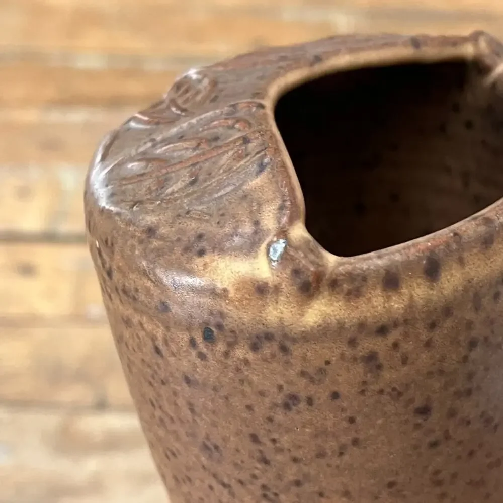 Handcrafted Travel Cup, To Go Cup Ceramic Vase 6.5